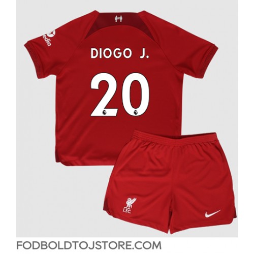 Liverpool Diogo Jota #20 Hjemmebanesæt Børn 2022-23 Kortærmet (+ Korte bukser)